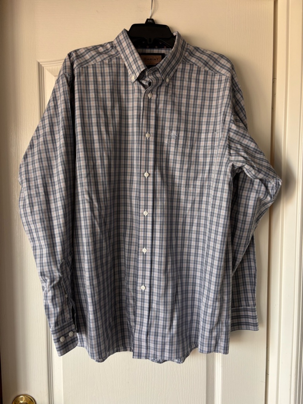 Ariat Mens Wrinkle Free Plaid Long Sleeve Button Down Shirt large